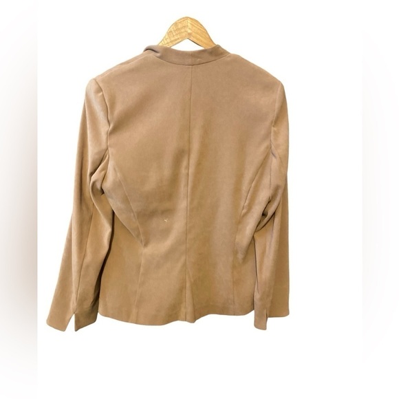 Studio 1 Beaded Blazer Womens Jacket 10 Brown Embroidered Open Front Retro Chic - Picture 3 of 11